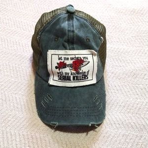 Green patch ponytail baseball hat